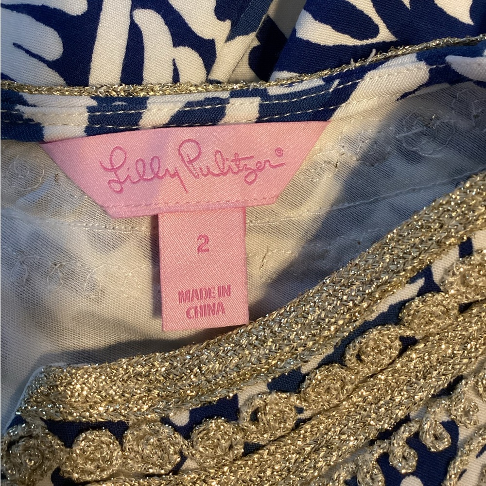 Lilly Pulitzer Carlotta Stretch Shift Indigo Home Slice Size 2 - Picture 13 of 15